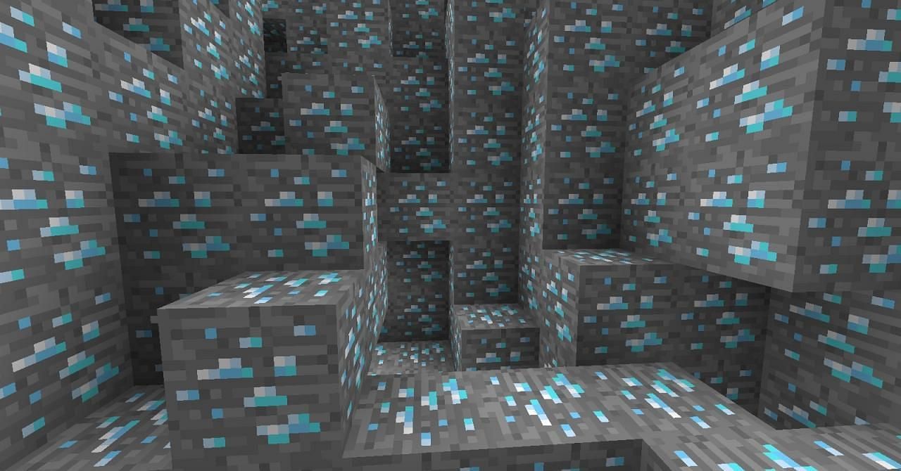 Minecraft player creates realistic diamond ore map art