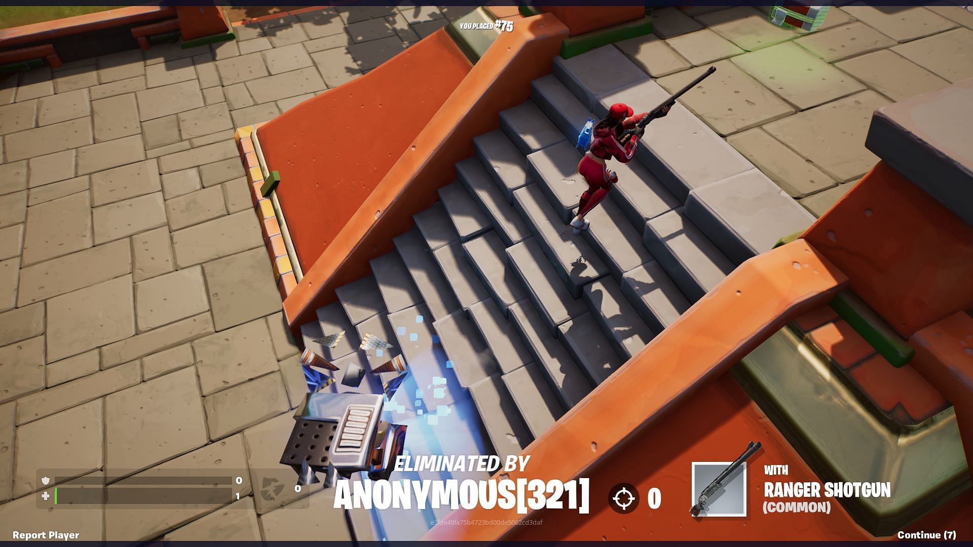 Mark the spot where an opponent is eliminated to make it easier to pick up the gold bars (image via Epic Games/Fortnite)