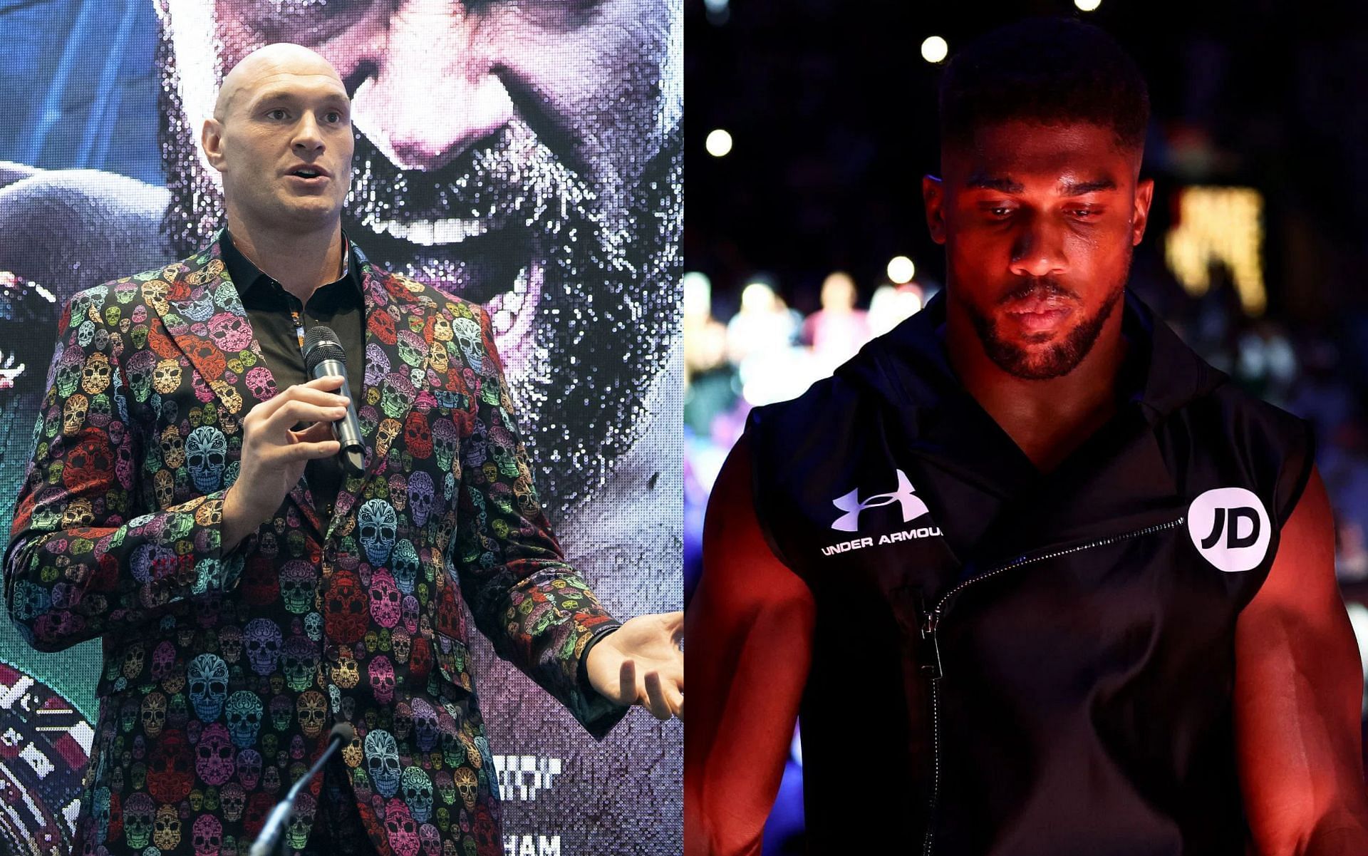 Tyson Fury (L), and Anthony Joshua (R).