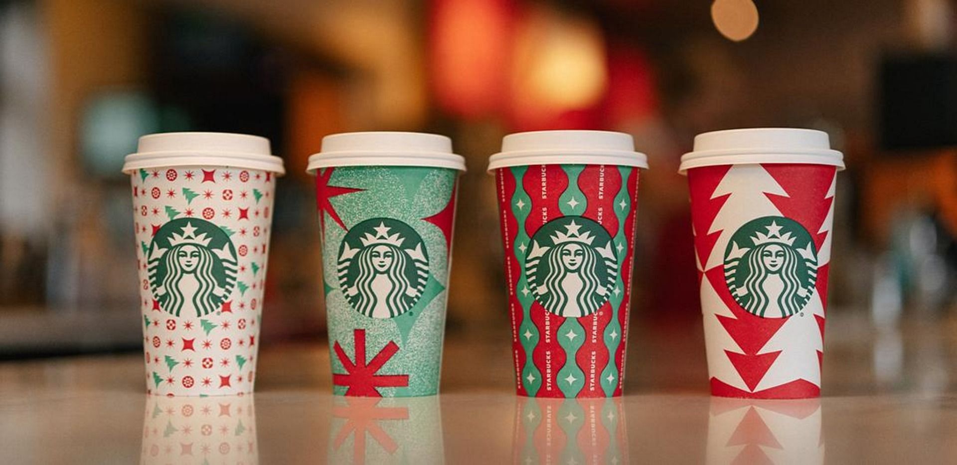 Starbucks&#039; designs for red cups this season (Image via Starbucks)