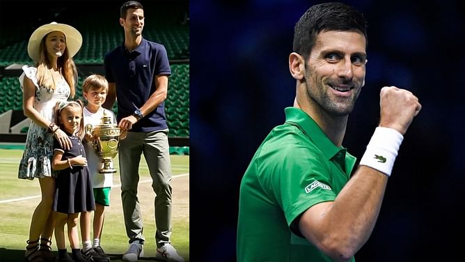 Novak Djokovic's "proud" wife and kids pose in front of Serb's ATP advert in Turin