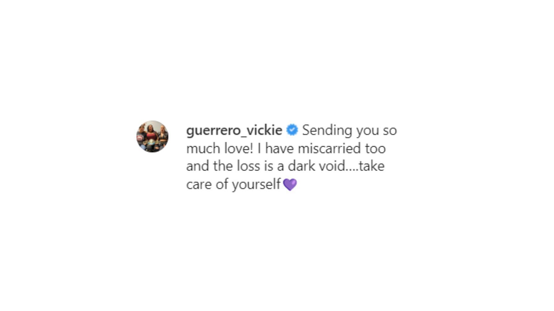 Vickie Guerrero commented on Carmella's post