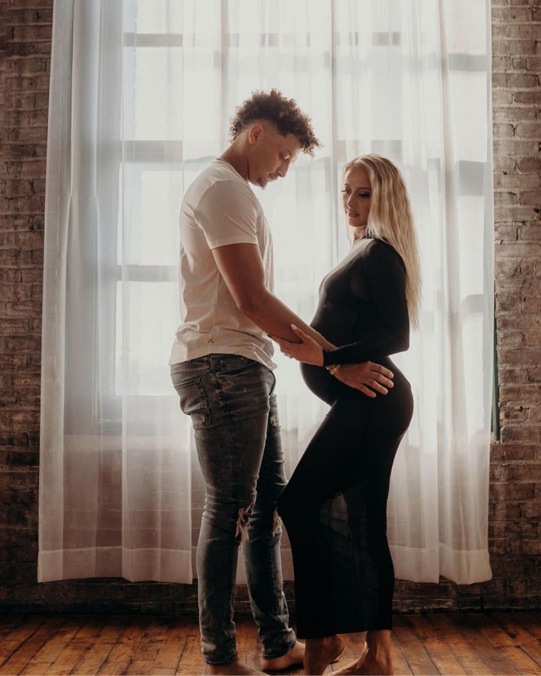 The Chiefs QB posing with Brittany in a more intimate photo. Source: Brittany Mahomes IG