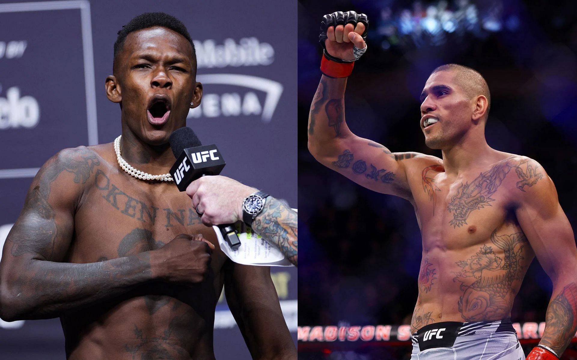 Israel Adesanya (left) and Alex Pereira (right)