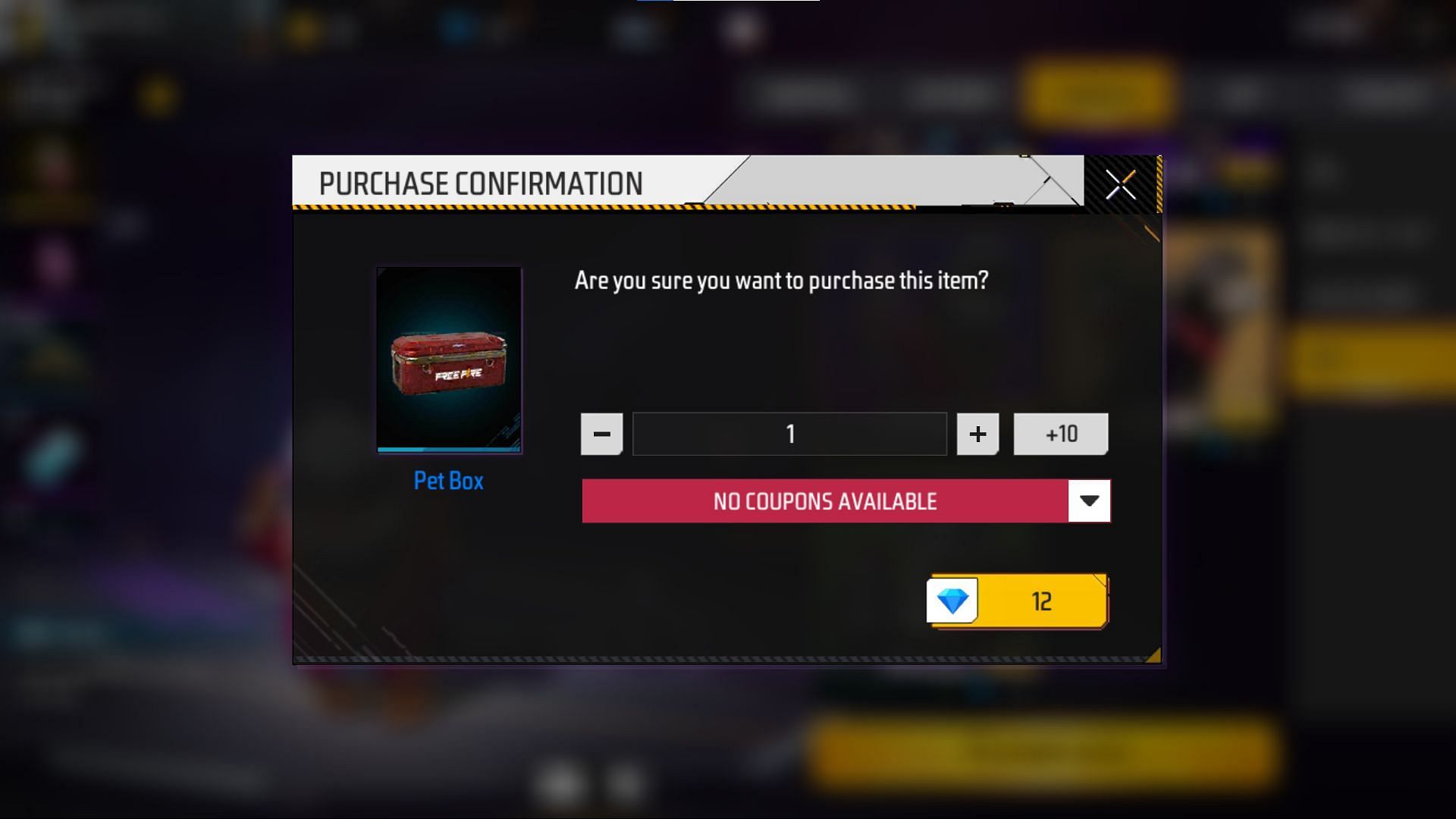 Confirm the purchase to receive the item (Image via Garena)