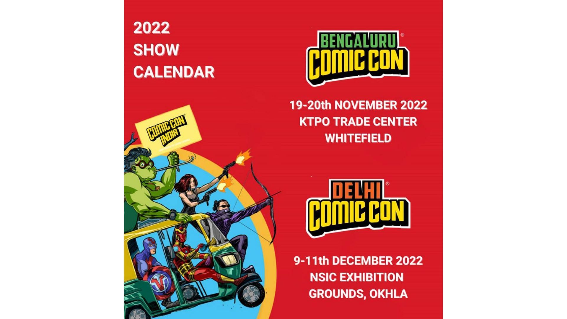 Comic Con 2022 in Bangalore and Delhi, India. (image via Instagram/comicconindia)