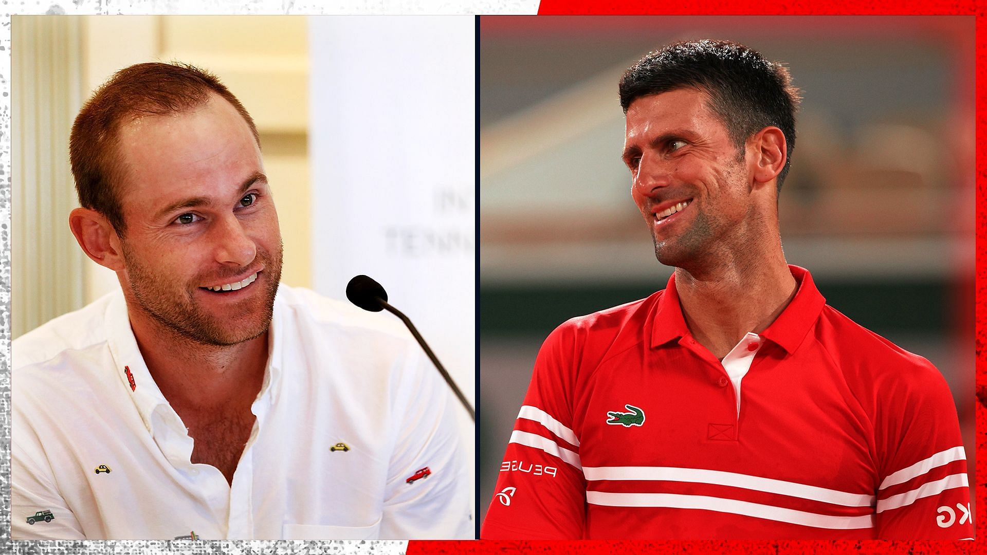 Andy Roddick (L) and Novak Djokovic.