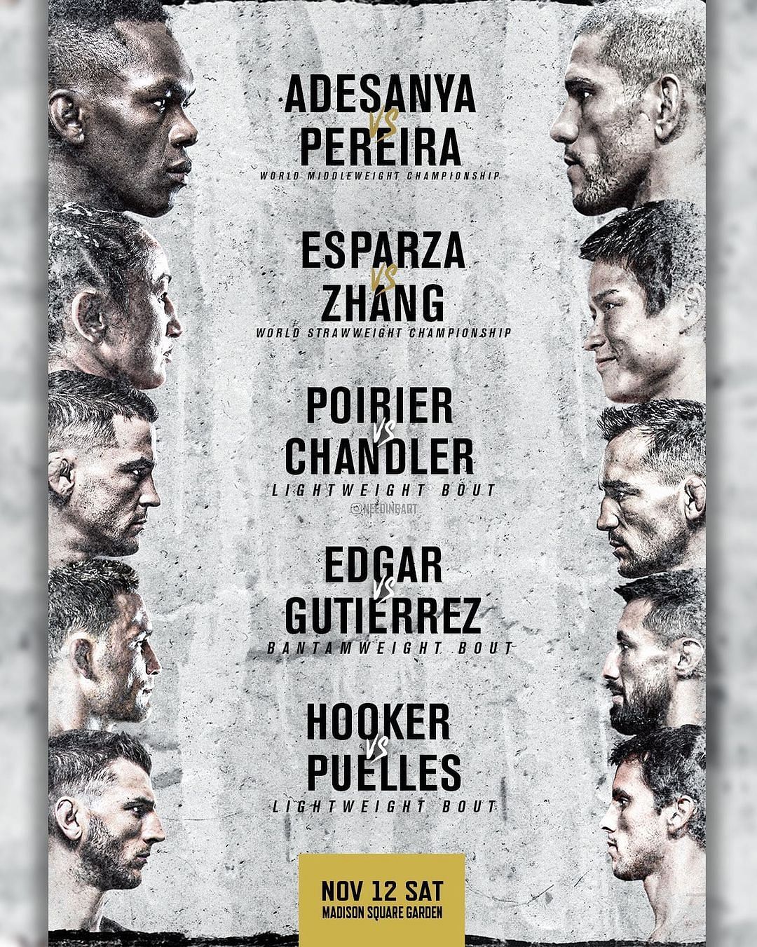 UFC 281 fan-made poster [Image via @needingart on Instagram]