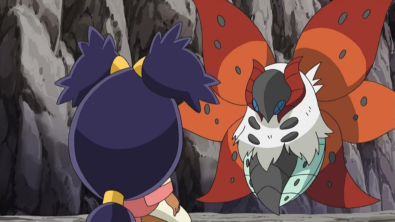 Volcarona as it appears in the anime (Image via The Pokemon Company)