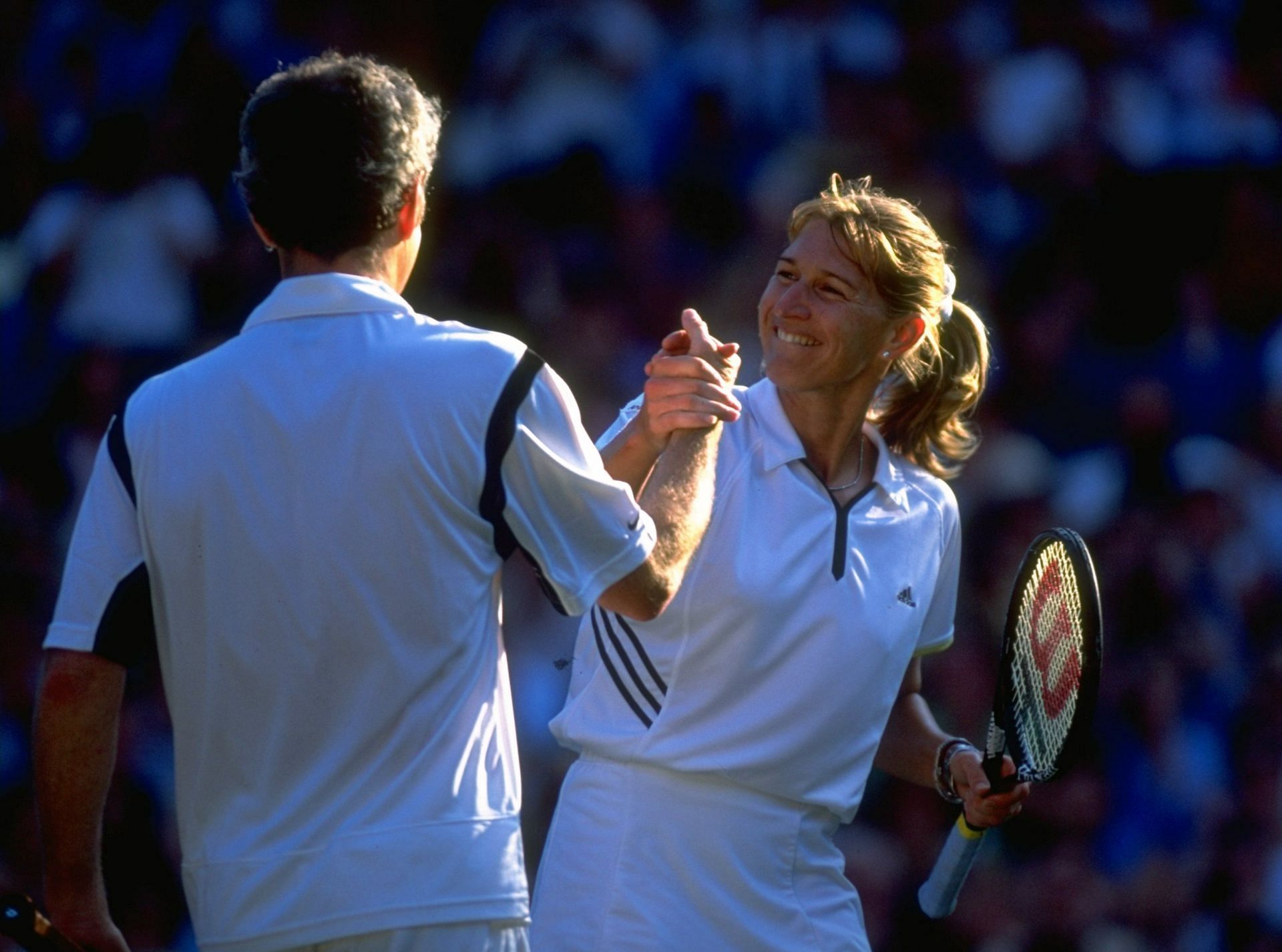 John McEnroe and Steffi Graf at the 1999 Wimbledon Championships