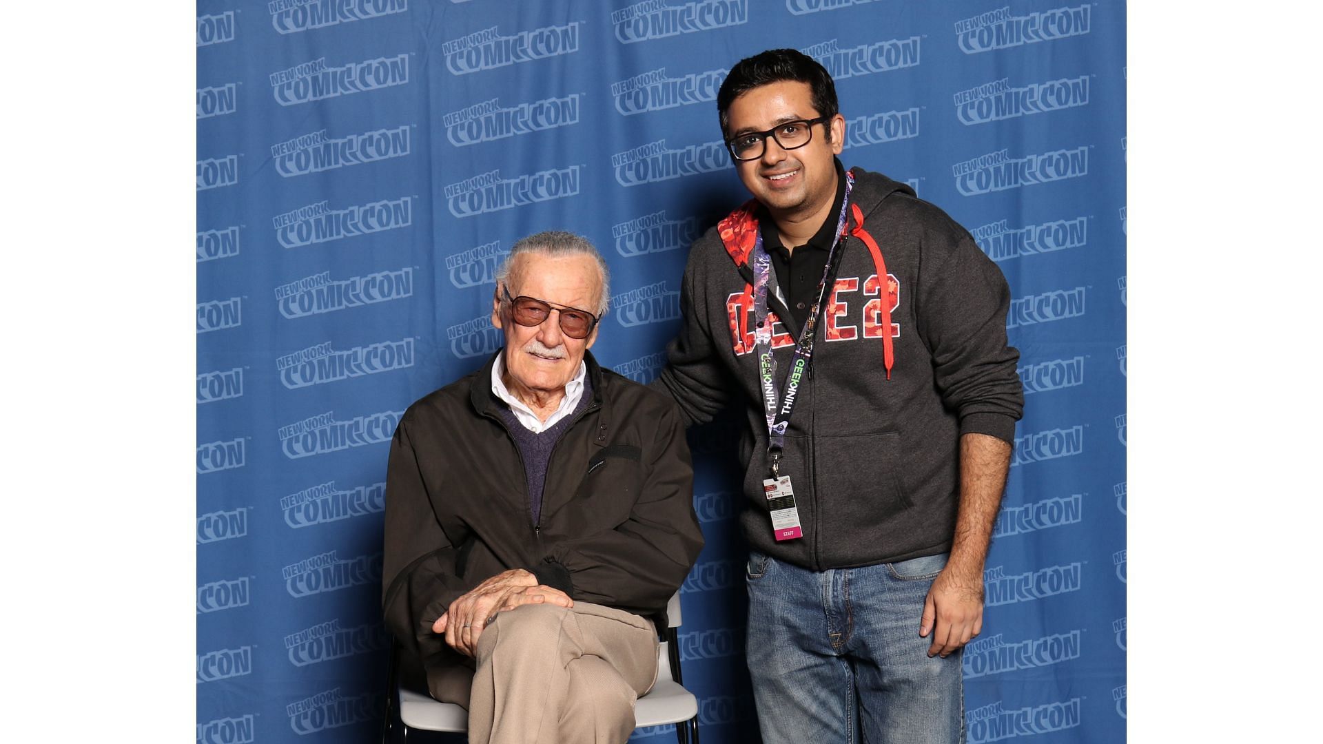 Varma with Stan Lee at the New York Con (image via Jatin Varma)