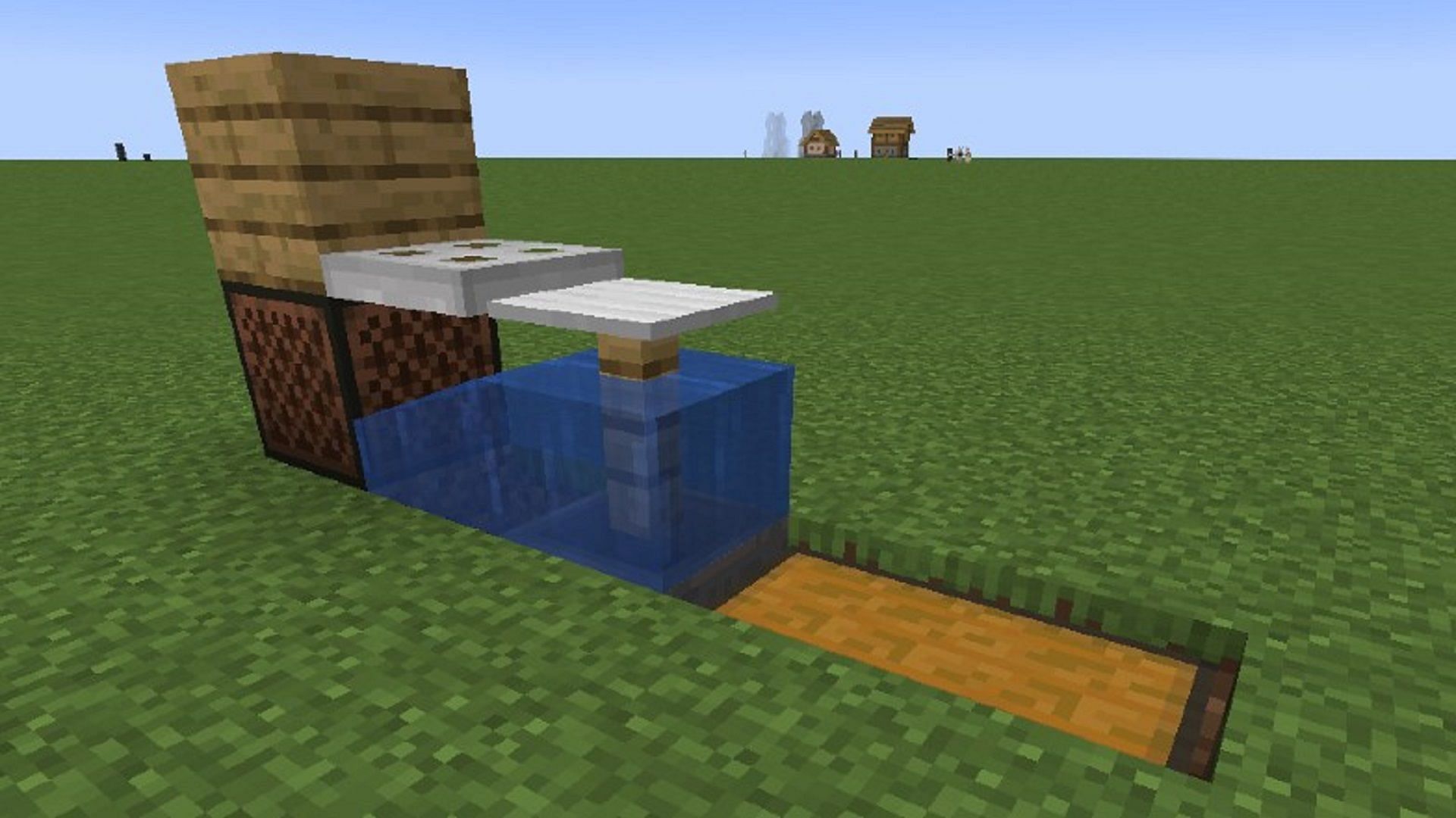 An AFK fish farm is both quick and effective when the player is away from their device (Image via Mojang)
