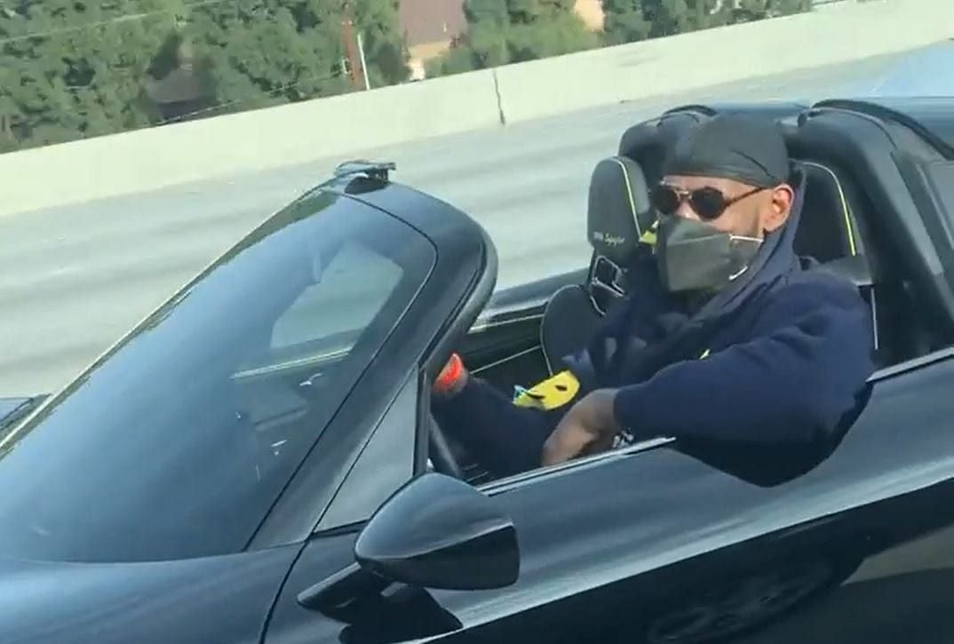 LeBron James riding his Porsche 918 Spyder