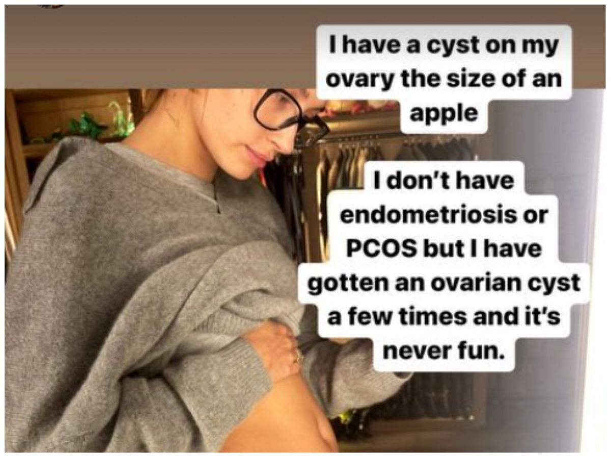 Hailey Bieber opens up about cyst. (Image via Instagram @haileybieber)