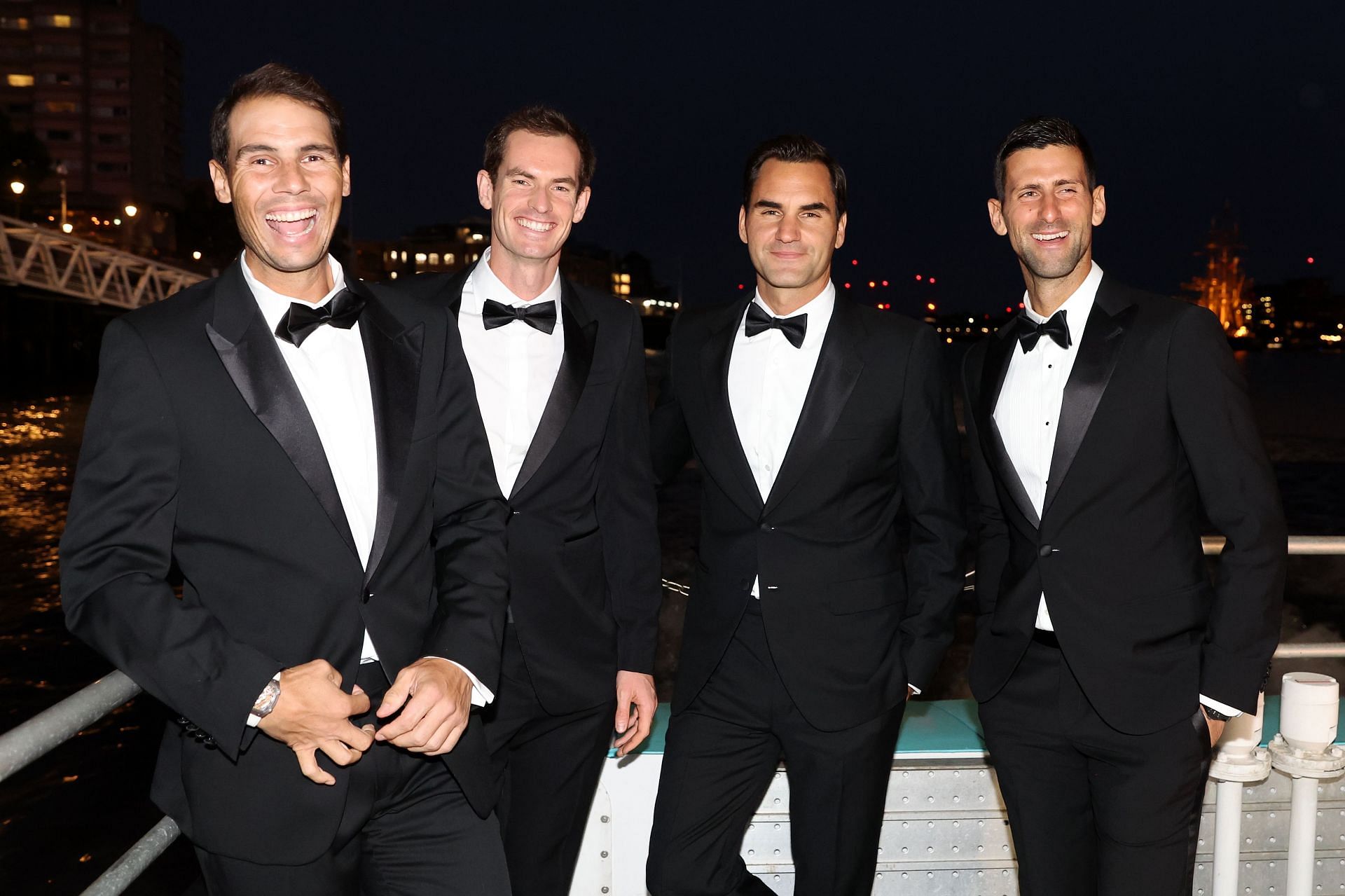 The Big Four, which includes Andy Murray (second from left), during the 2022 Laver Cup off-court activities