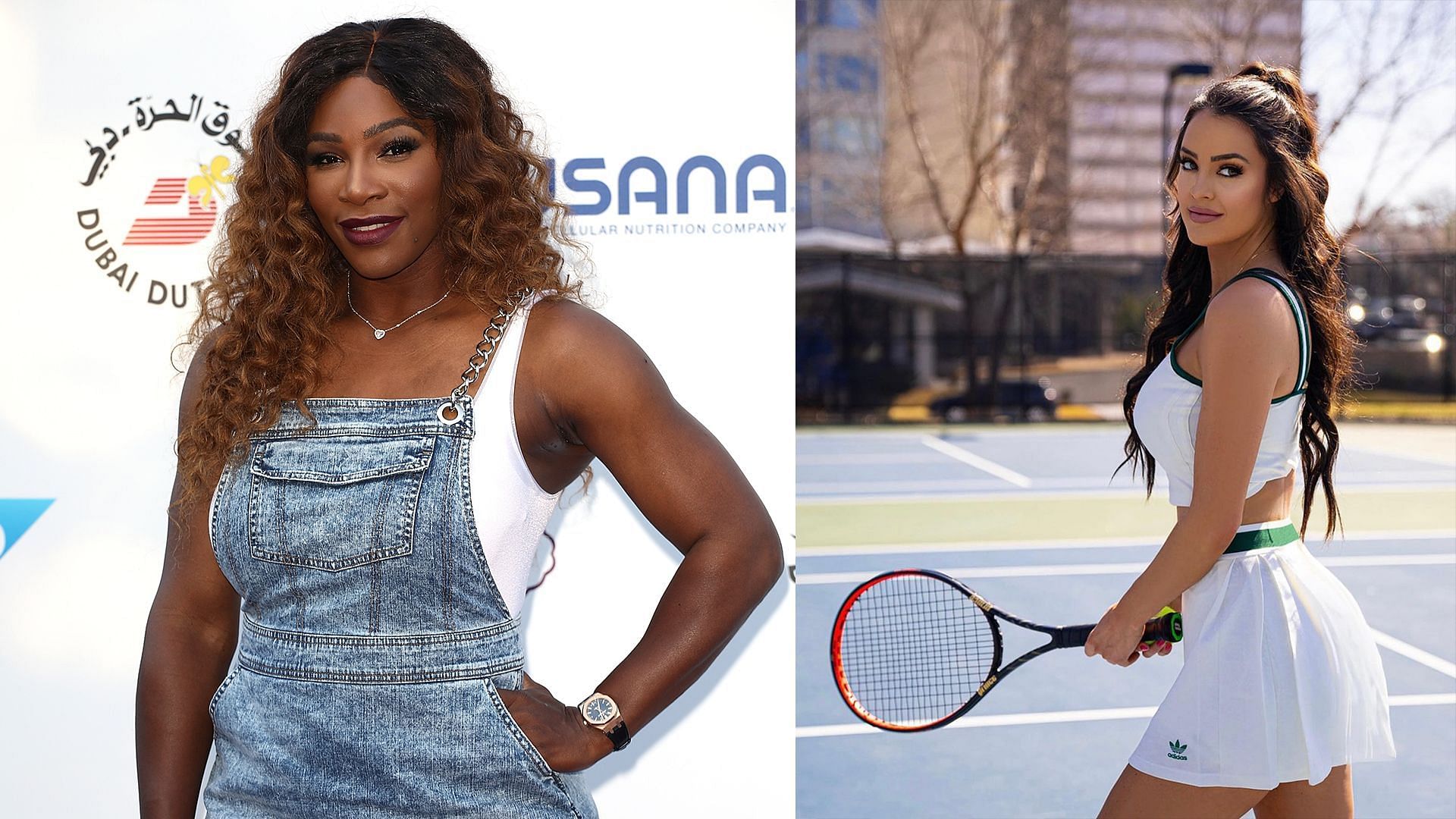 Serena Williams (L) and Rachel Stuhlmann