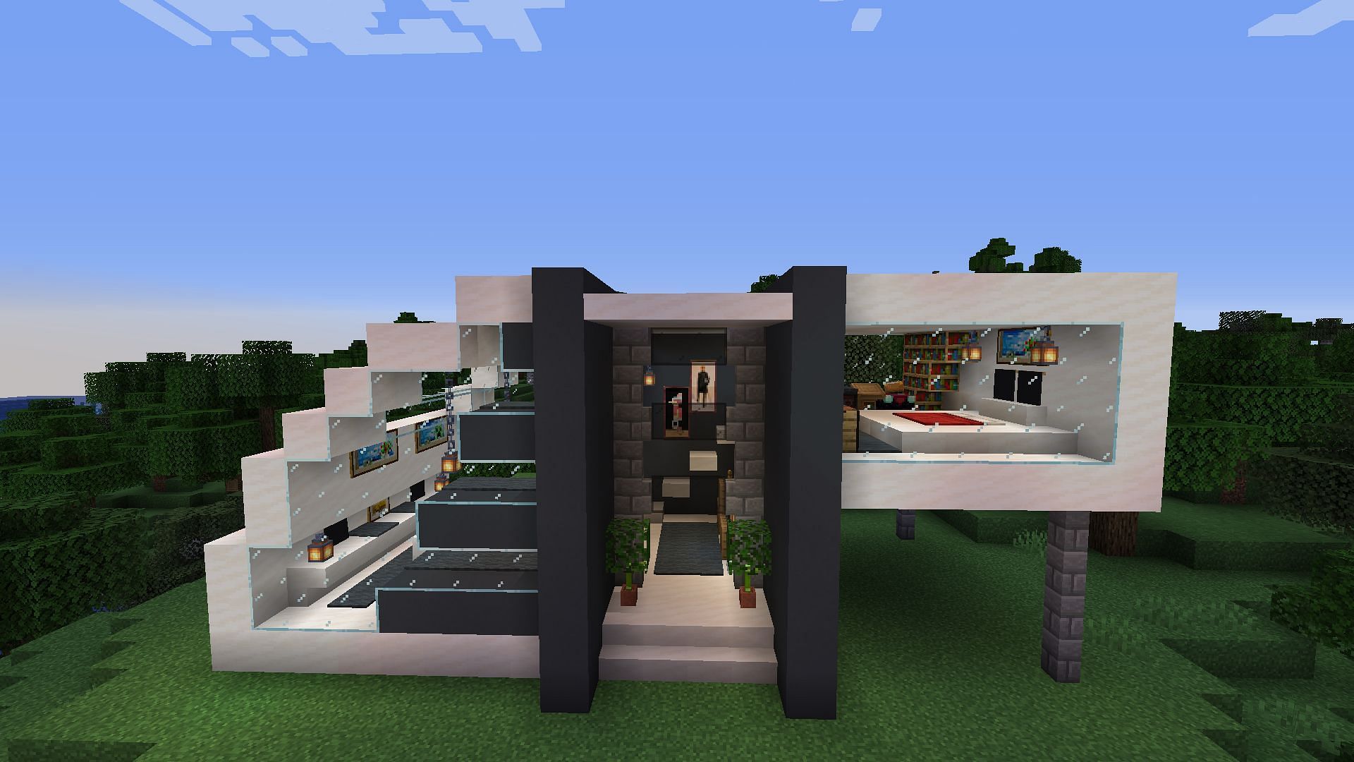 Modern houses come in many shapes and sizes in Minecraft (Image via KyloMCraft/YouTube)