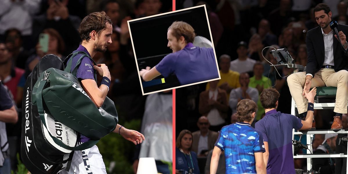 Daniil Medvedev smashed a microphone on the chair umpire