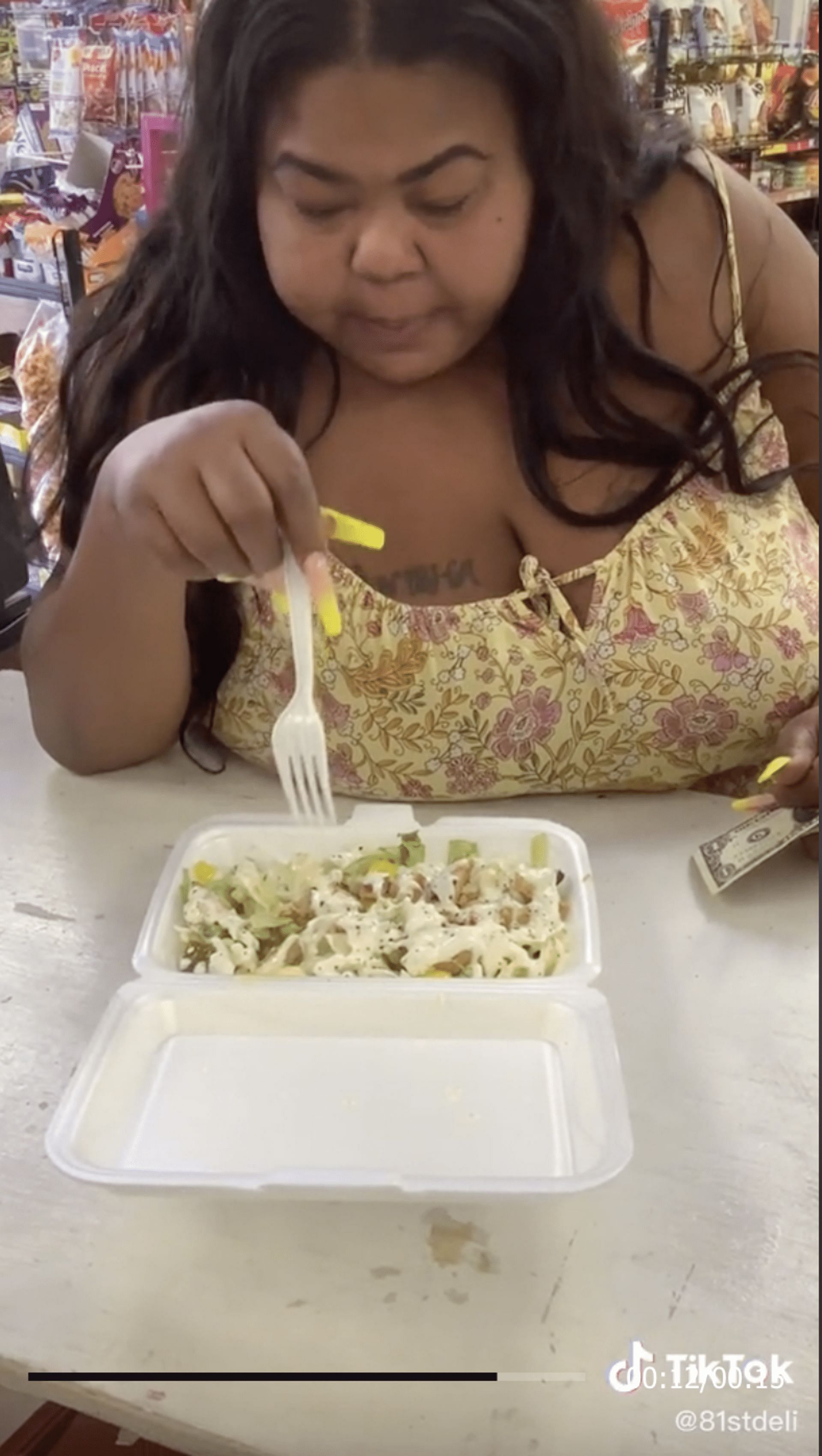 Video goes viral after woman uploads a video talking about a chicken salad in Cleveland, Ohio. (Image via TikTok)