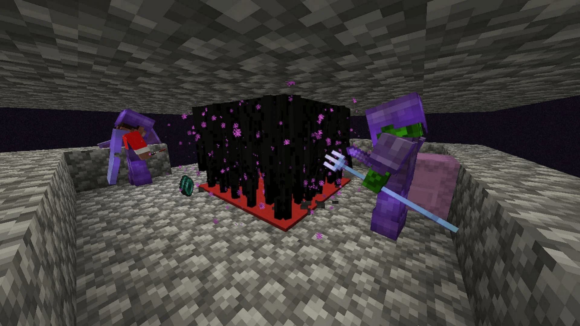 Enderman farms are a surefire way to collect plenty of ender pearls (Image via Mojang)