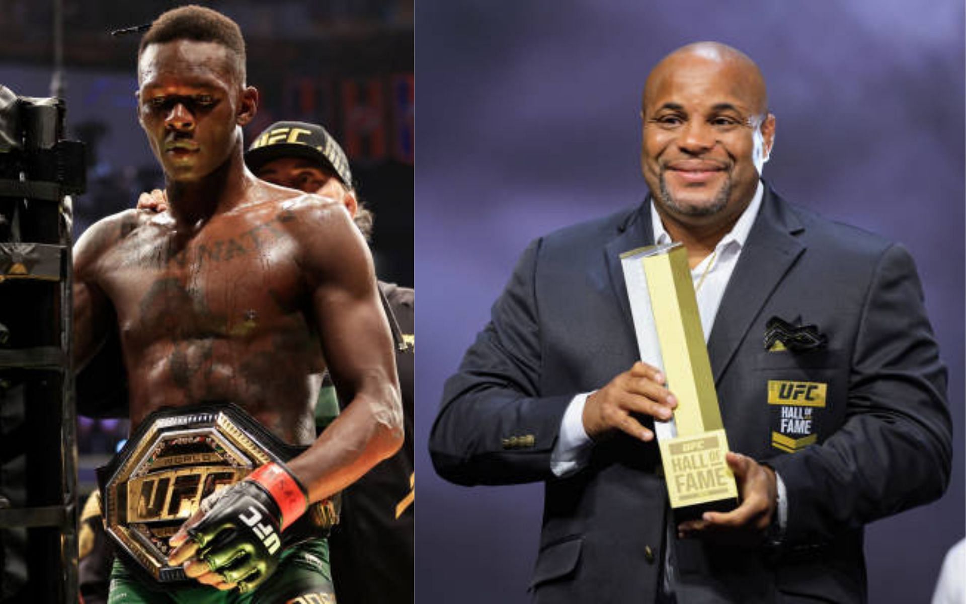 Israel Adesanya (left); Daniel Cormier (right)