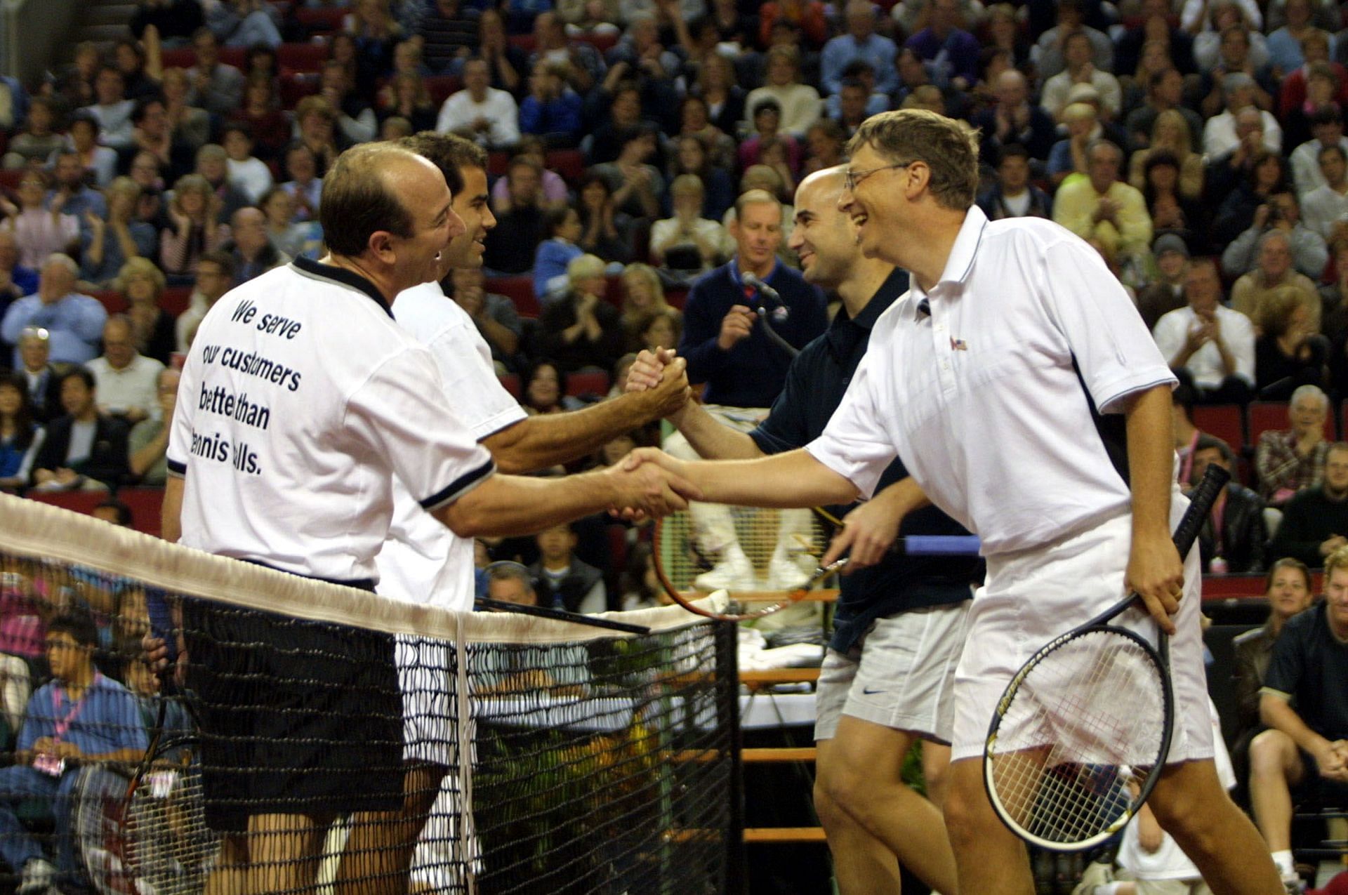 Bill Gates at the Schick Tennis Challenge.