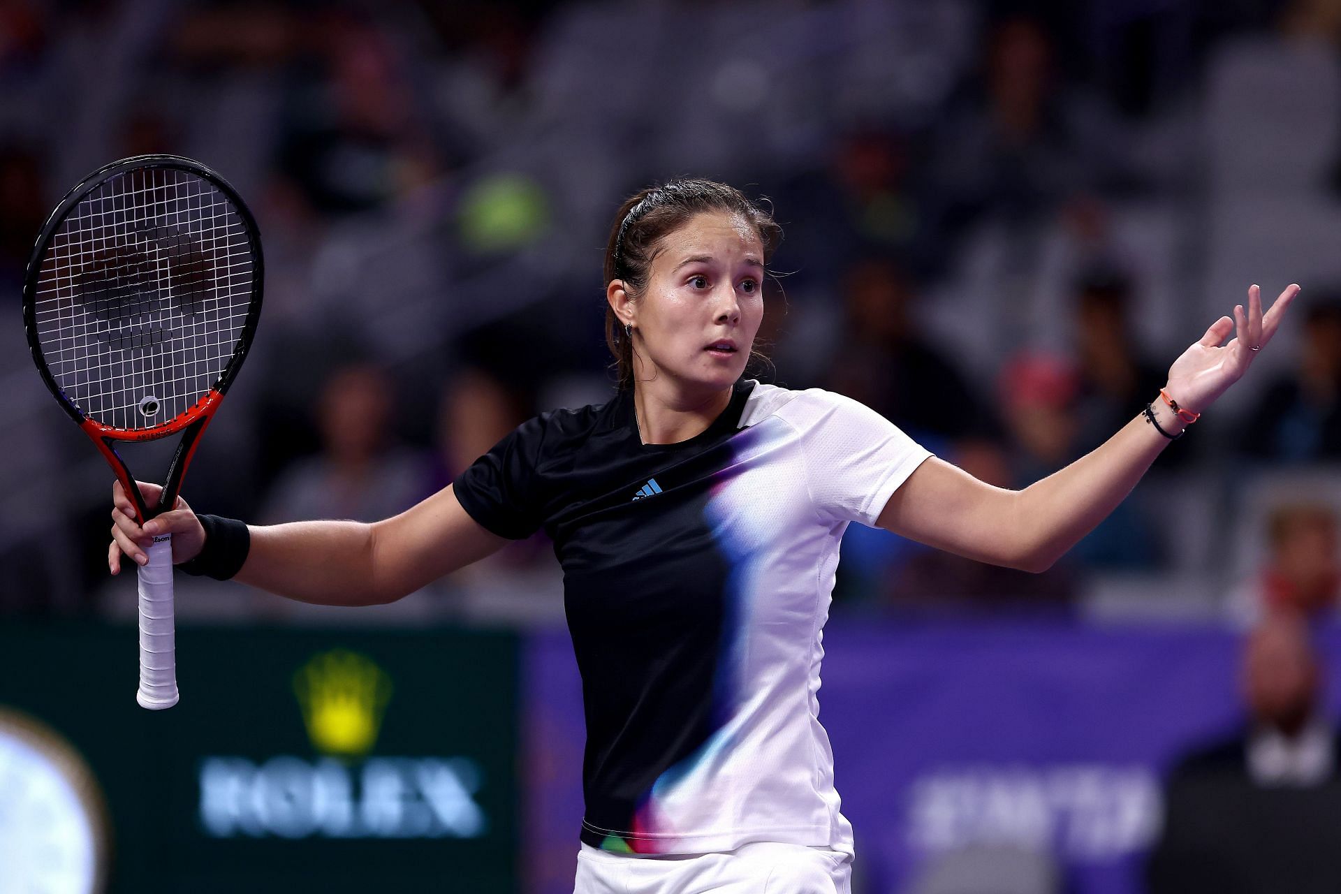 Daria Kasatkina in action at the 2022 WTA Finals.