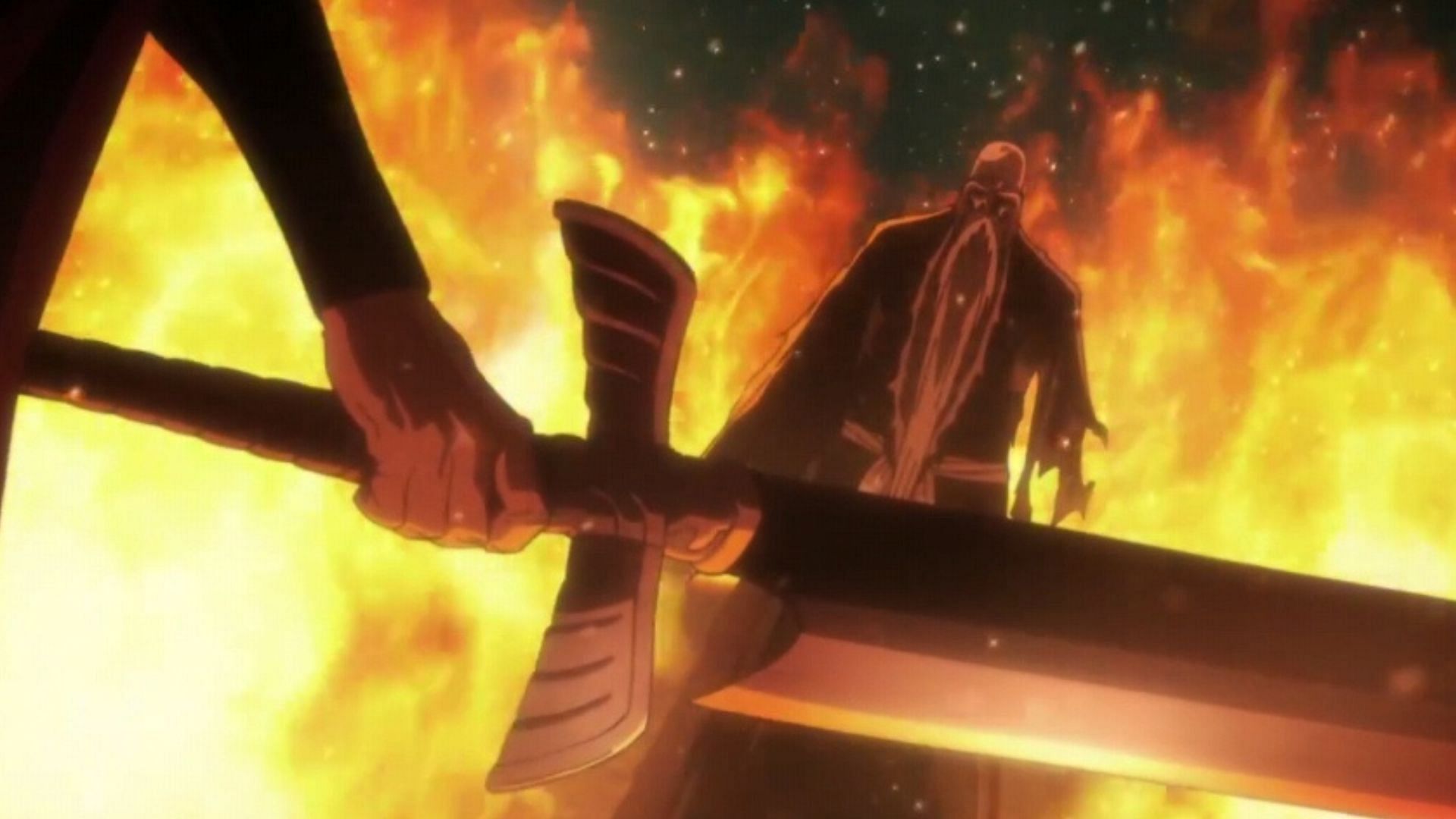 Yhwach draws his sword against Yamamoto (Image via Studio Pierrot)