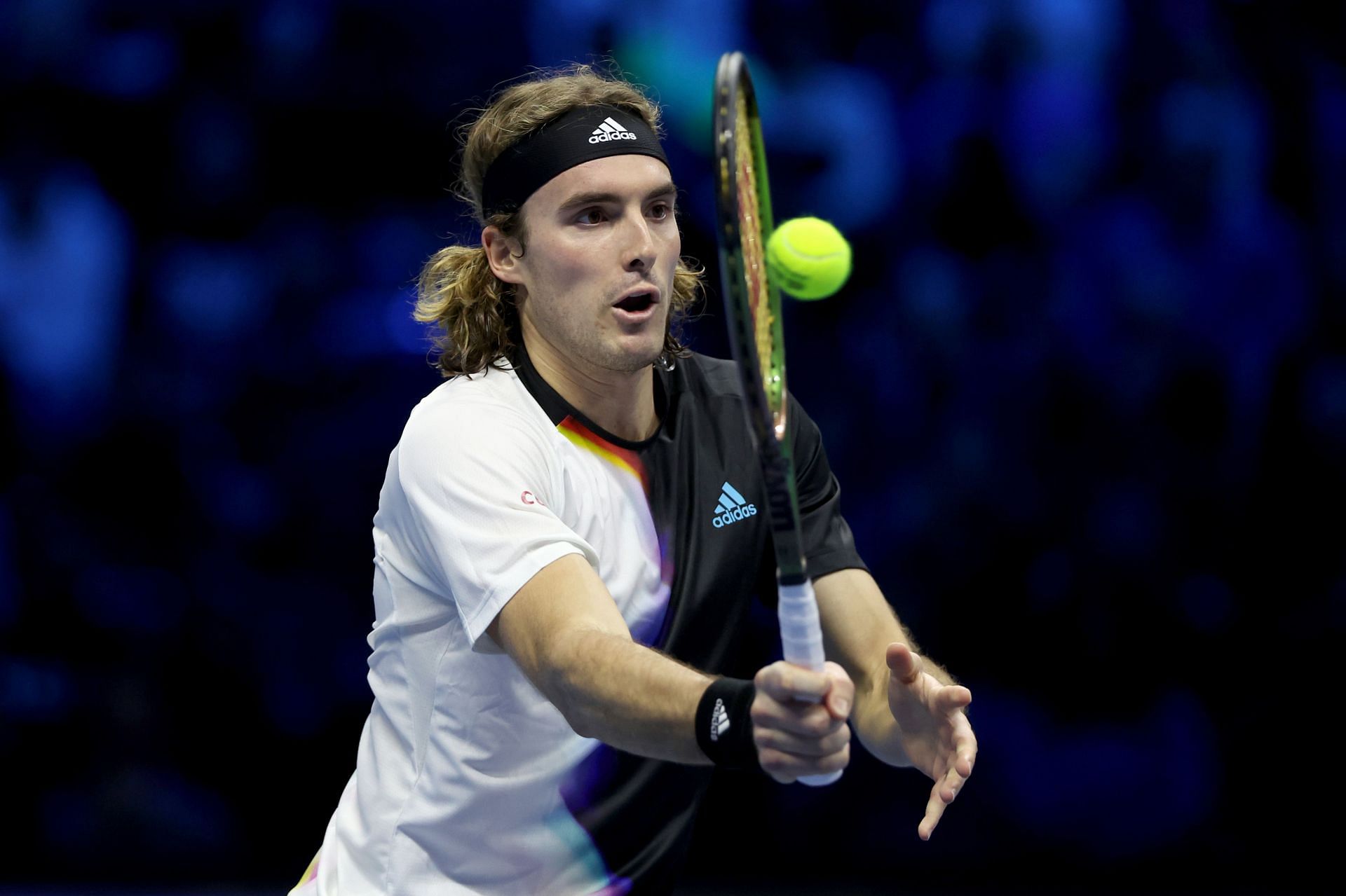 Stefanos Tsitsipas in action at the ATP Finals