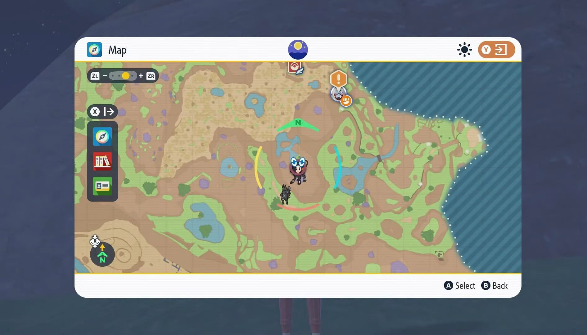 The marked location of Chi-Yu&#039;s Shrine in Pokemon Scarlet and Violet (Image via RageGamingVideos/YouTube)