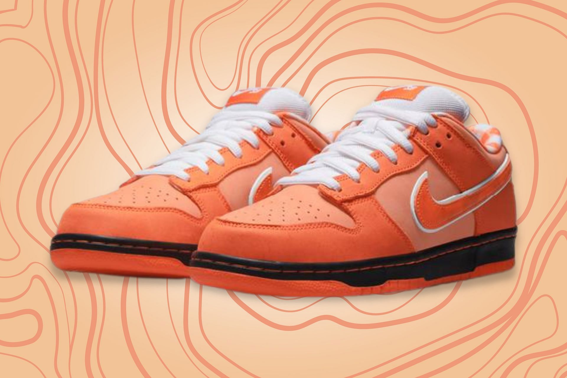 Concepts x Nike SB Dunk Low Orange Lobster shoes (Image via Nike)