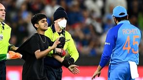 T20 World Cup 2022: [Watch] Rohit Sharma requests guards to go easy on young pitch invader during IND vs ZIM match
