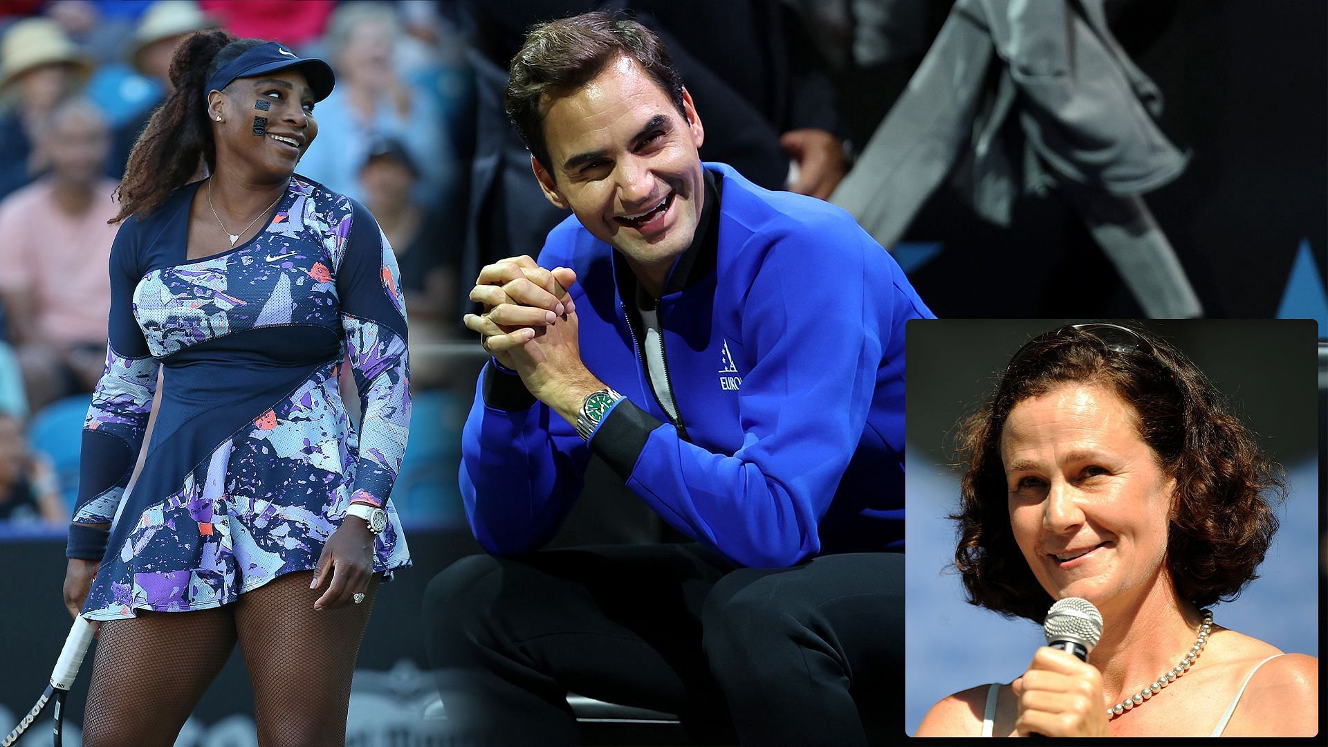 Serena Williams (left) and Roger Federer