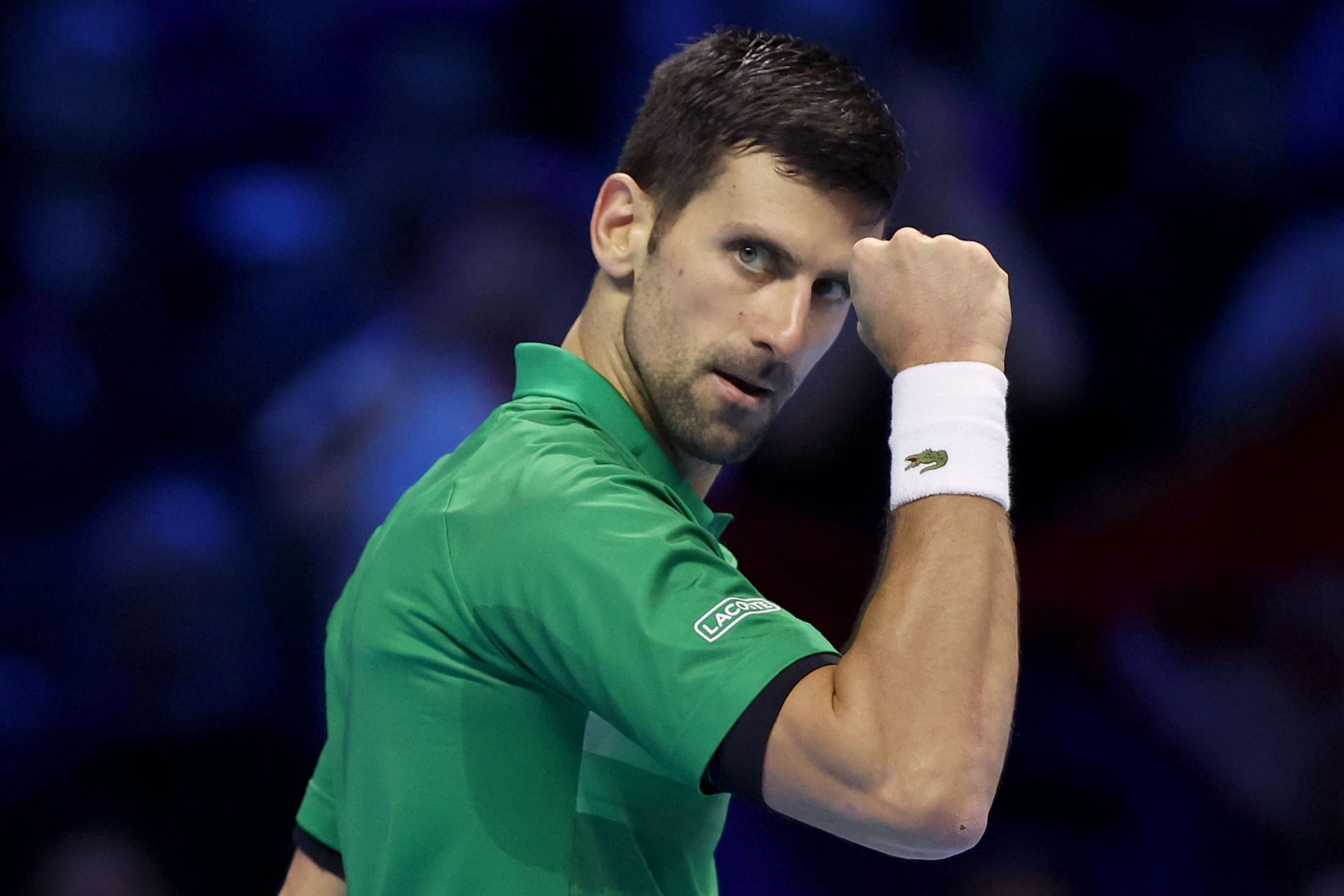 Novak Djokovic during the final on Sunday