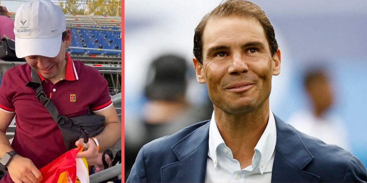 Fan cries tears of joy after getting an autograph from Rafael Nadal