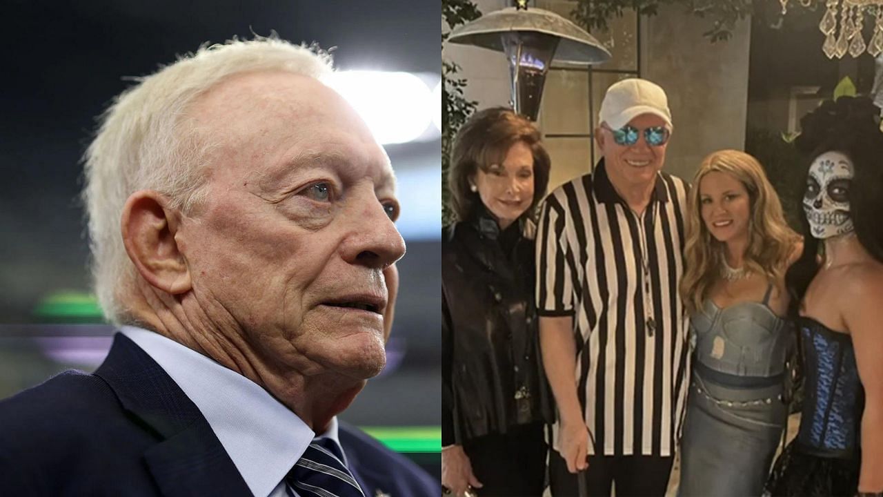 The Cowboys owner dressed as a blind referee for Halloween