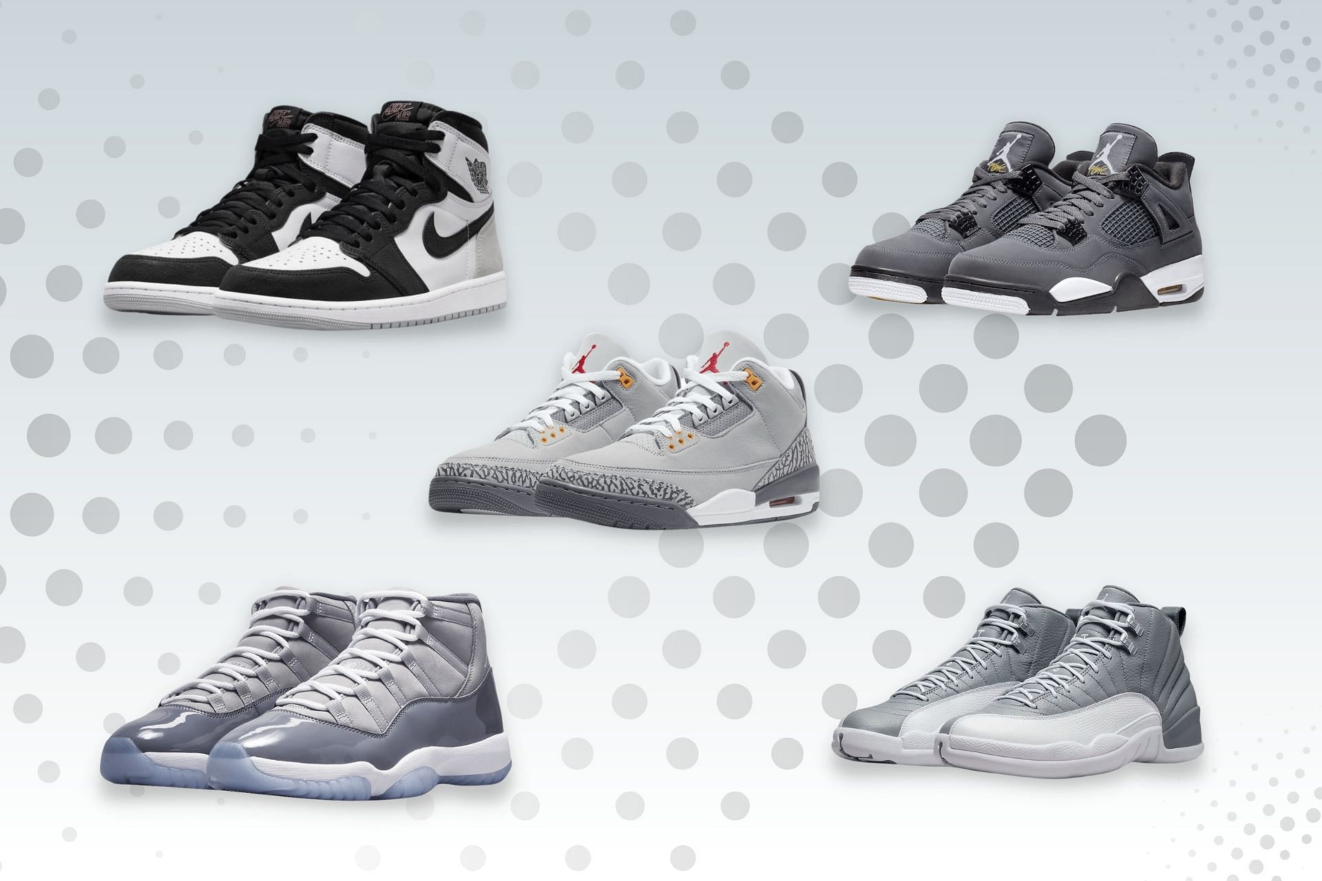 Best five grey Air Jordan releases of past years (Image via Sportskeeda)