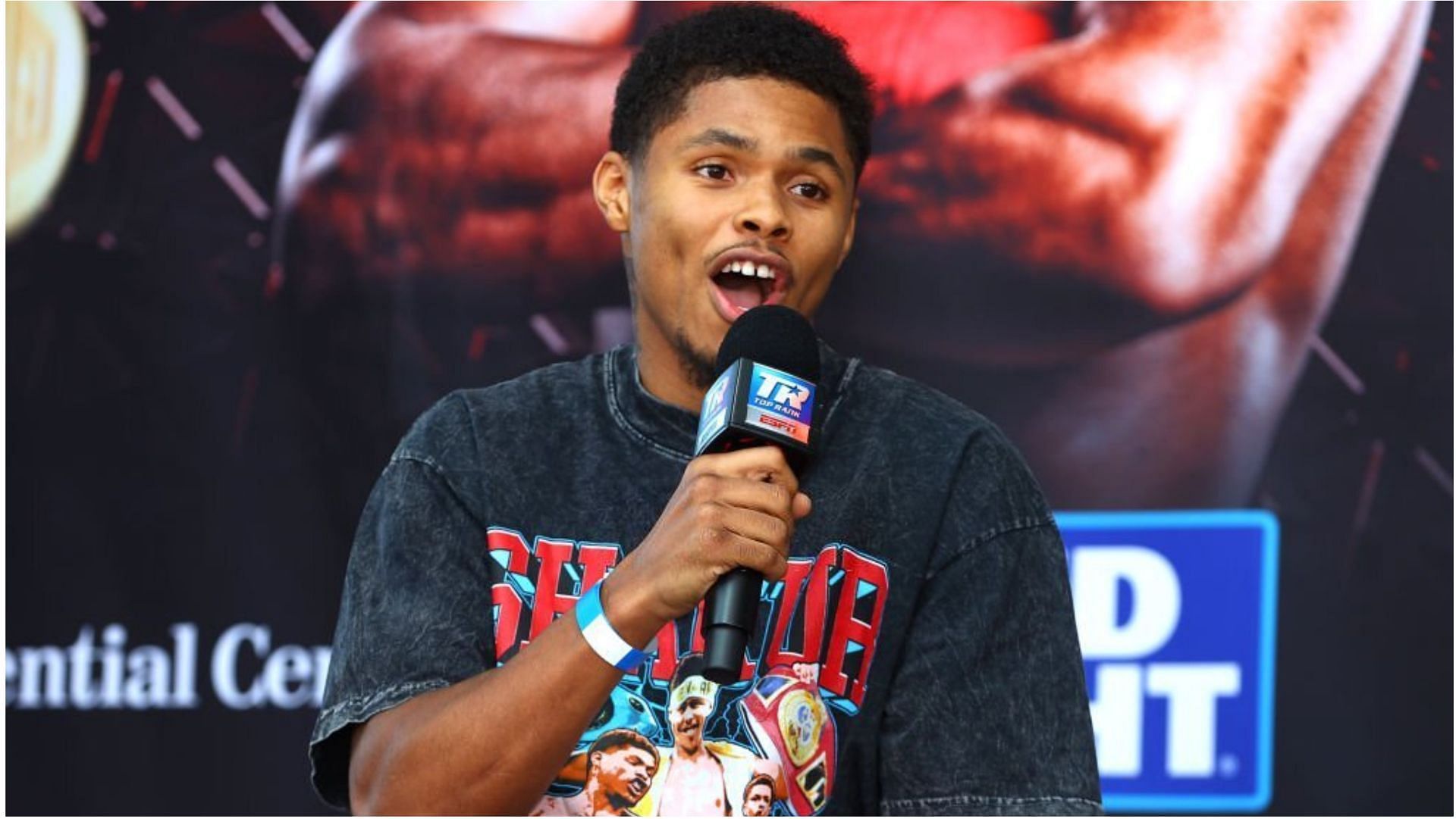 Shakur Stevenson is a professional boxer and has won several titles (Image via Mikey Williams/Getty Images)