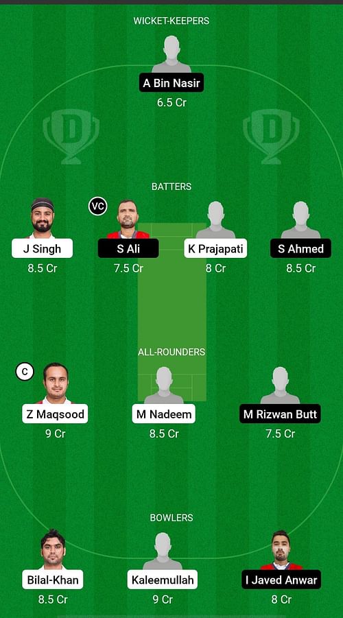 OMN vs BAH Dream11 Prediction - Oman Desert Quadrangle T20