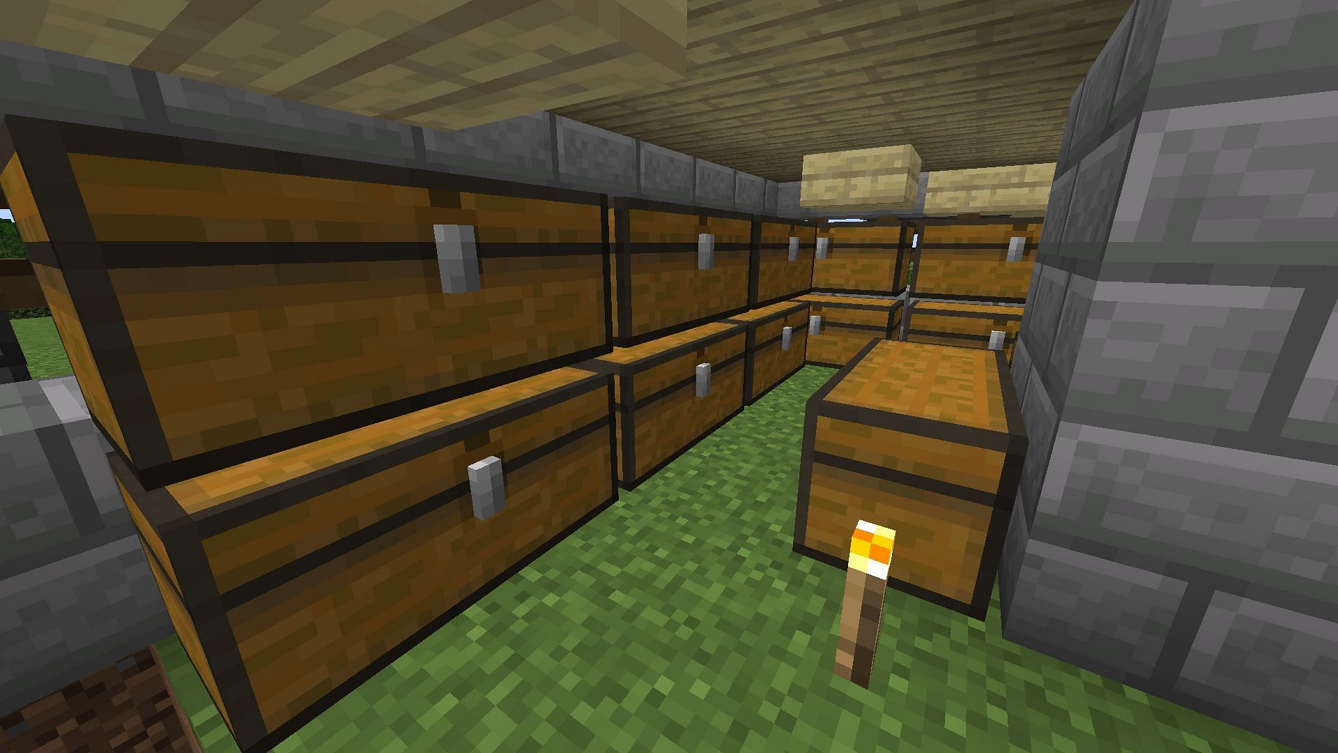 Players should always keep a large chest for each item in the game (Image via Mojang)