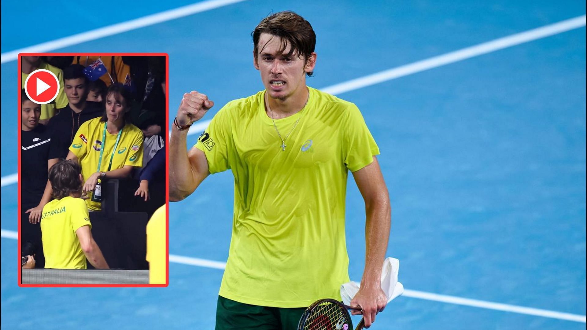 Tennis news Watch Alex de Minaurs mother sheds tears of joy after her son steers Australia to Davis Cup semifinals