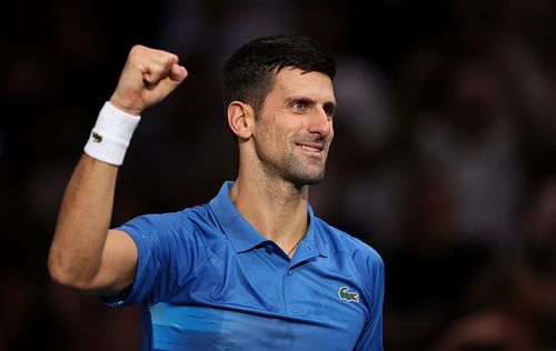 Novak Djokovic at the Rolex Paris Masters