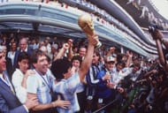 Argentina celebrates winning the 1986 FIFA World Cup