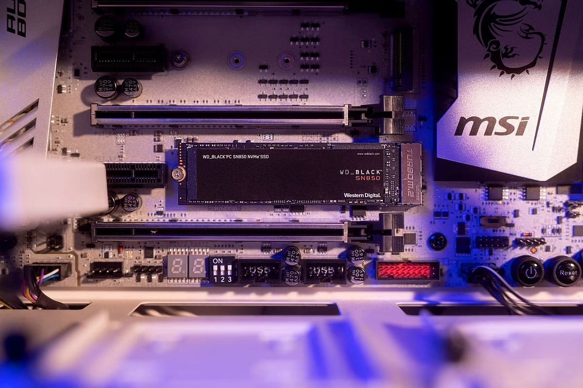 A WD SSD installed on a motherboard (Image via Western Digital)