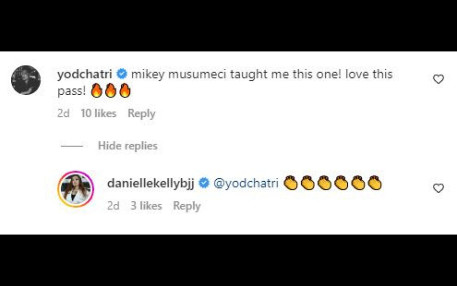Chatri Sityodtong&#039;s comment on Danielle Kelly&#039;s video.