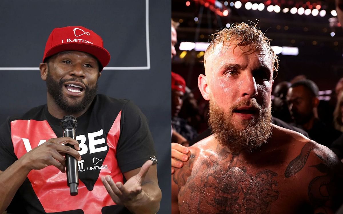 Floyd Mayweather trolls Jake Paul's boxing resume in roomful of reporters