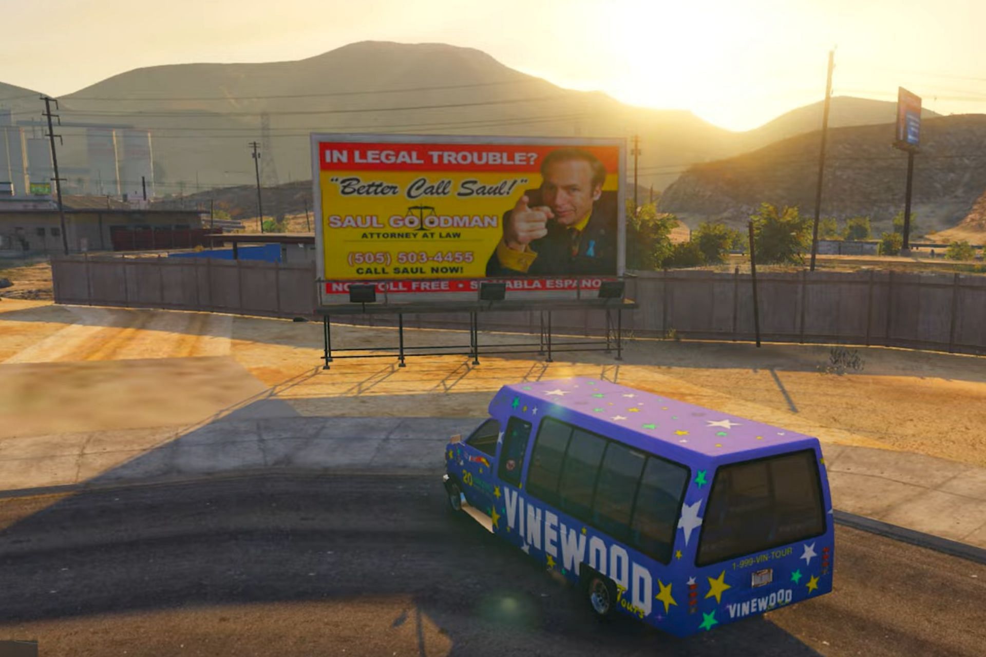 A Better Call Saul billboard in Carson City (Image via YouTube/gtaM8)