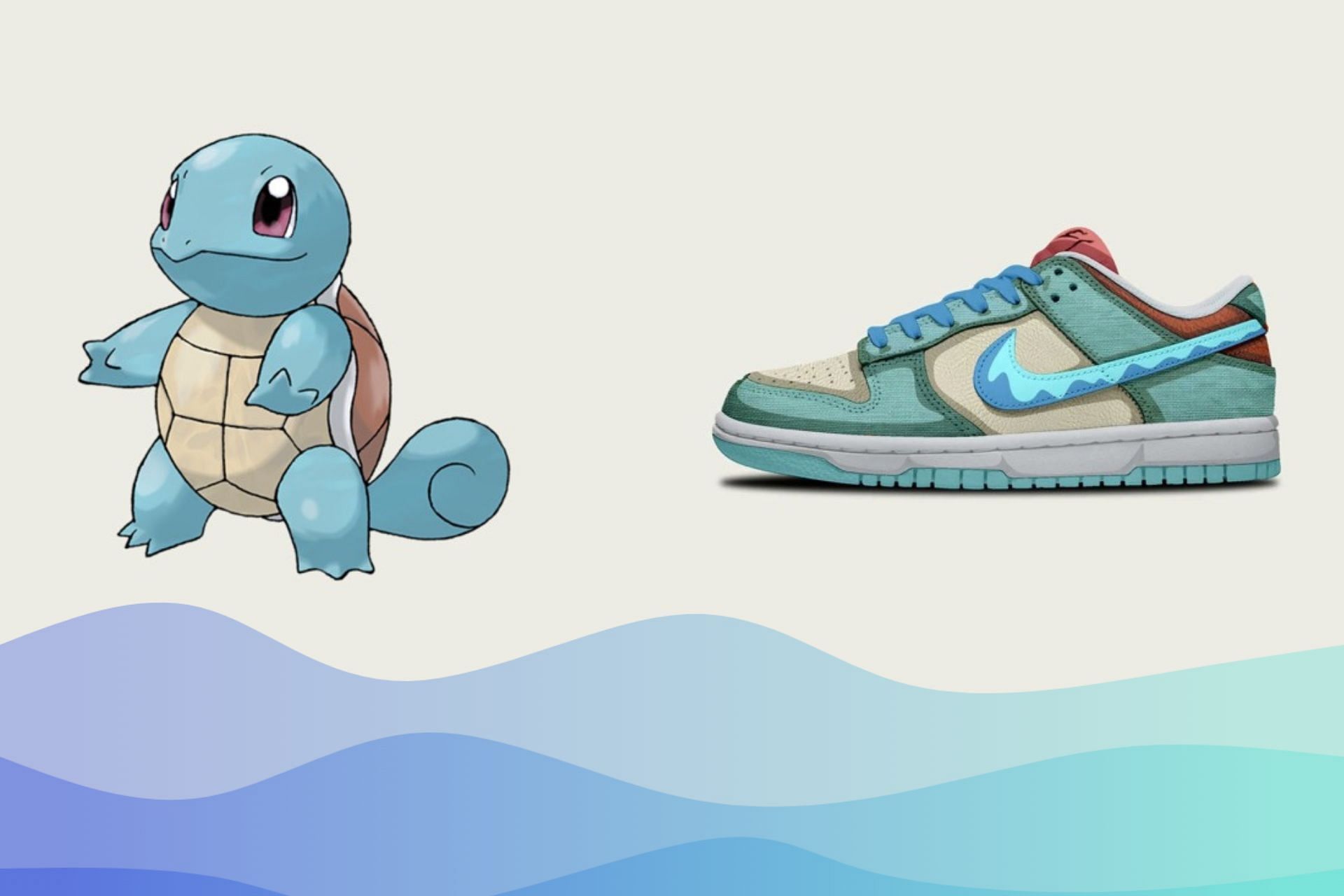 Nike SB Dunk Low Squirtle shoes (Image via Twitter/@dailyloud)