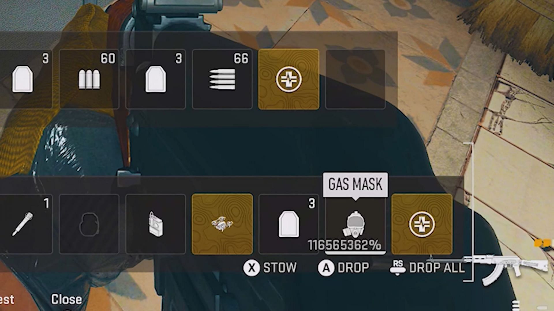 A gas mask with a huge amount of health (Image via Activision)