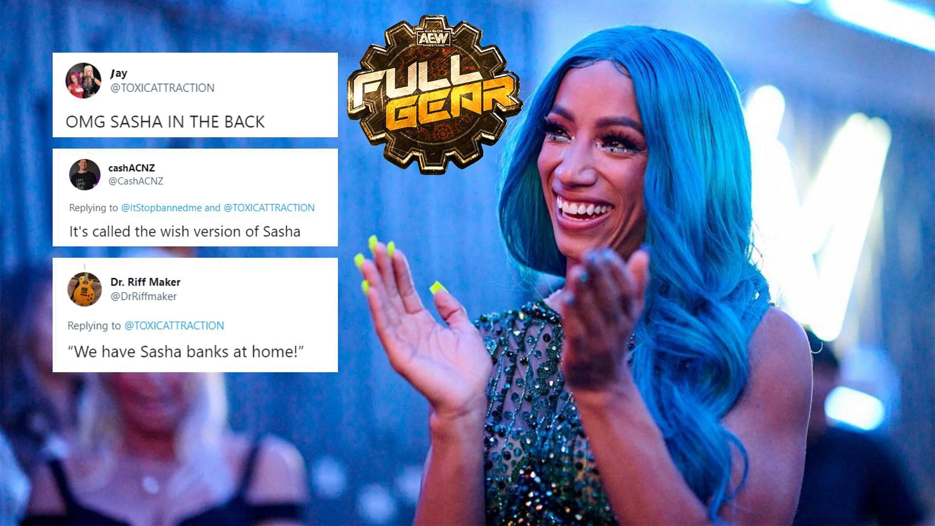 WWE Superstar Sasha Banks was mistaken as one of the participants at AEW Full Gear 2022.